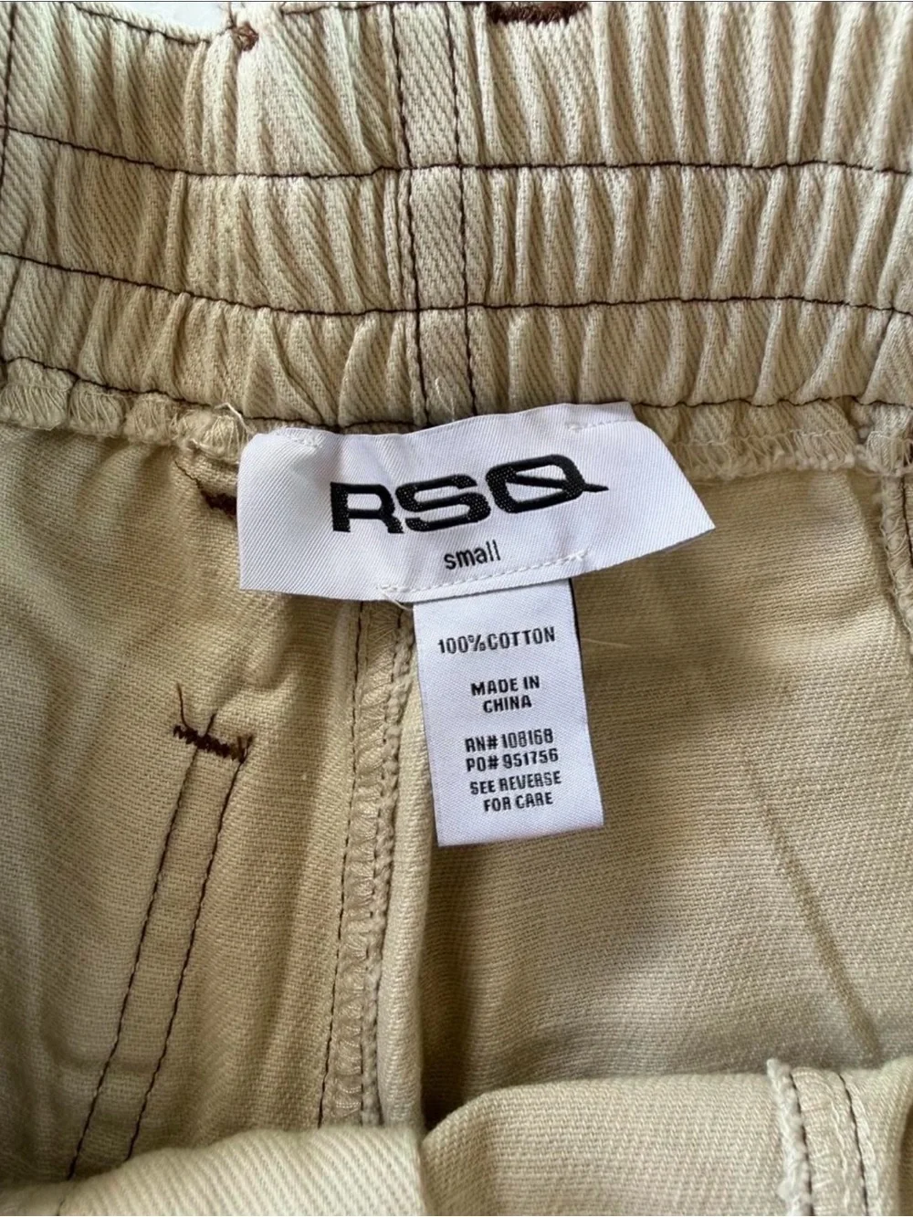 RSQ Women's Light Beige Cargo Jeans with Flap Pockets